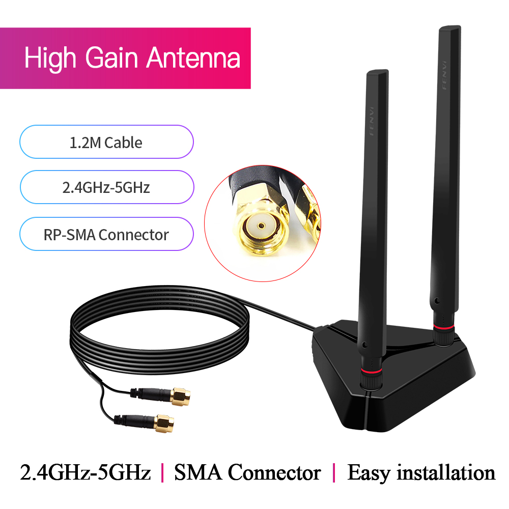 Ipex Connector - RP-SMA antena WiFi pria, konektor Dual