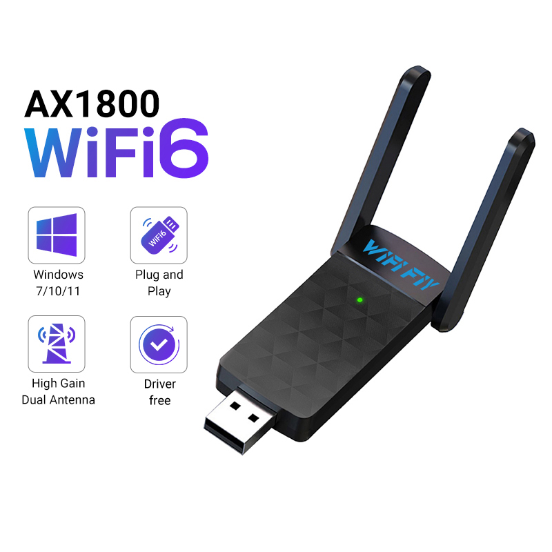 Dongle Wi-fi 1800Mbps 6 adapto - Antenna 2.4Ghz ulasan dan harga