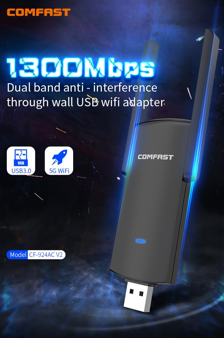 CF-924AC V2 1300Mbps Adaptor W - Antenna 2.4Ghz ulasan dan harga
